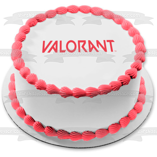 Imagen comestible para decoración de tarta con el logotipo del juego Valorant ABPID51724 