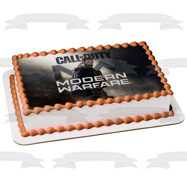 Imagen comestible para decoración de tarta con el logotipo del Capitán Price de Call of Duty: Modern Warfare ABPID51740 