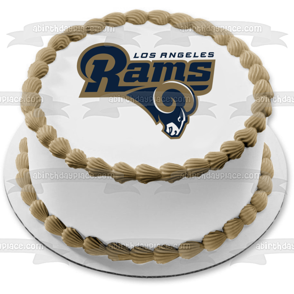 Imagen comestible para tarta comestible con logotipo de Los Angeles Rams de la NFL, fútbol americano profesional, ABPID06429 