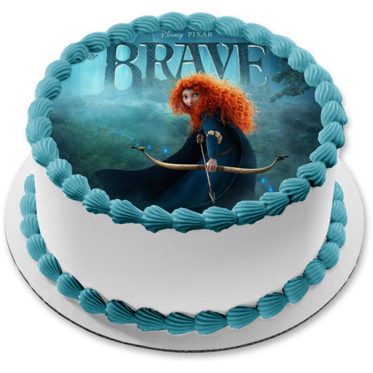 Disney Pixar Brave Merida Bow And Arrow Trees Owl Edible Cake Topper Image ABPID06495