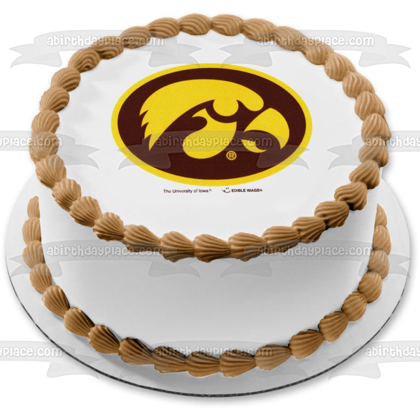 Imagen comestible para tarta con logotipo de la Universidad de Iowa Hawkeyes NCAA ABPID07734 