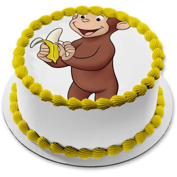 Curious George Banana Edible Cake Topper Image ABPID08510