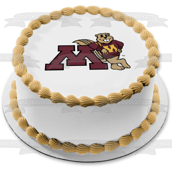 Imagen comestible para decoración de tarta con el logotipo de los Gophers de la Universidad de Minnesota ABPID09870 