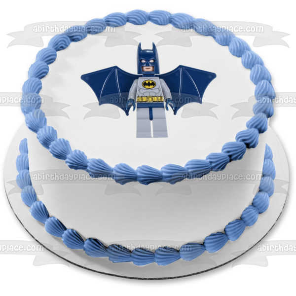 Figura decorativa comestible para tarta con alas extendidas del superhéroe Batman de LEGO DC Comics, imagen ABPID12298 