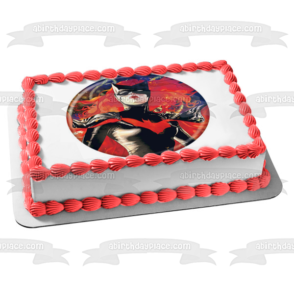 Imagen de decoración comestible redonda para tarta de Batwoman ABPID51759 