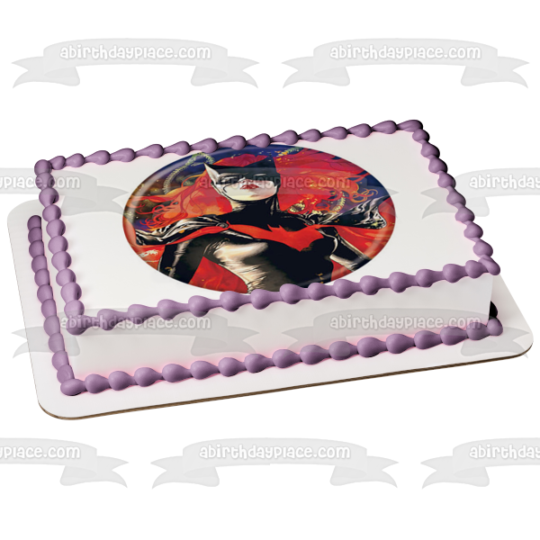 Imagen de decoración comestible redonda para tarta de Batwoman ABPID51759 