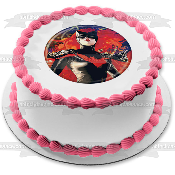 Imagen de decoración comestible redonda para tarta de Batwoman ABPID51759 