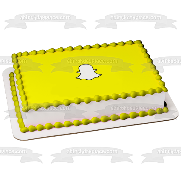 Logotipo de Snapchat con fondo Imagen comestible para decoración de tarta ABPID51774 