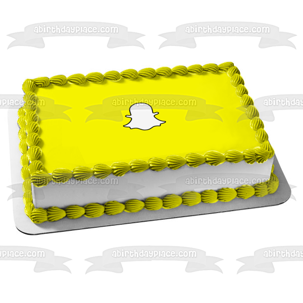 Logotipo de Snapchat con fondo Imagen comestible para decoración de tarta ABPID51774 