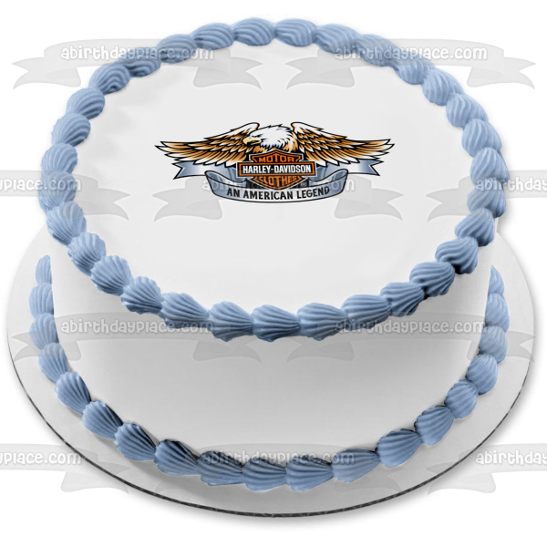 Harley Davidson Logo Eagle an American Legend Edible Cake Topper Image ABPID27289