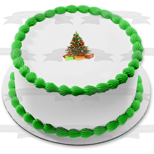 Adornos de bolas de árbol de Navidad Presenta adorno comestible para pastel Imagen ABPID50676 