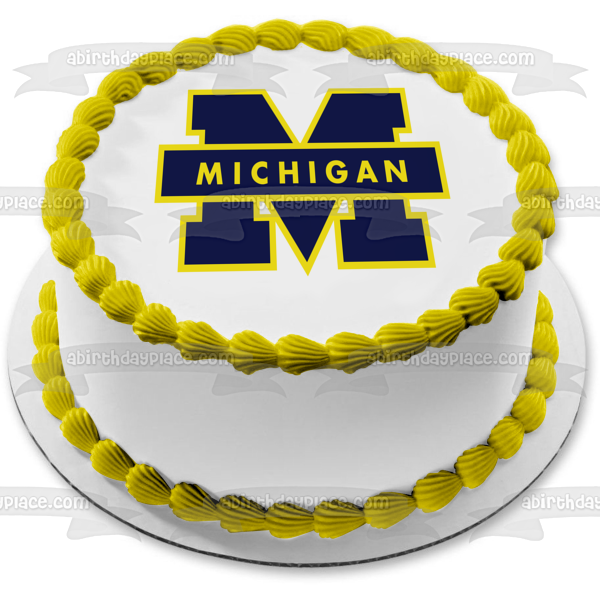 Imagen comestible para tarta con logotipo de los Wolverines de la Universidad de Michigan ABPID51000 