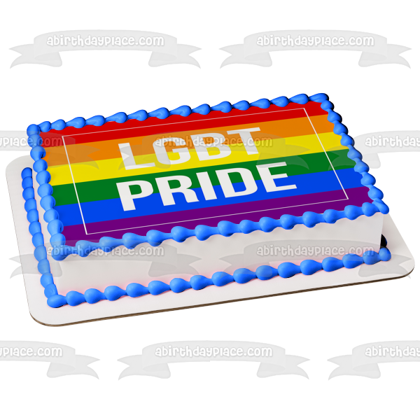 Lgbt Pride Flag Pride Rainbow Edible Cake Topper Image ABPID52046