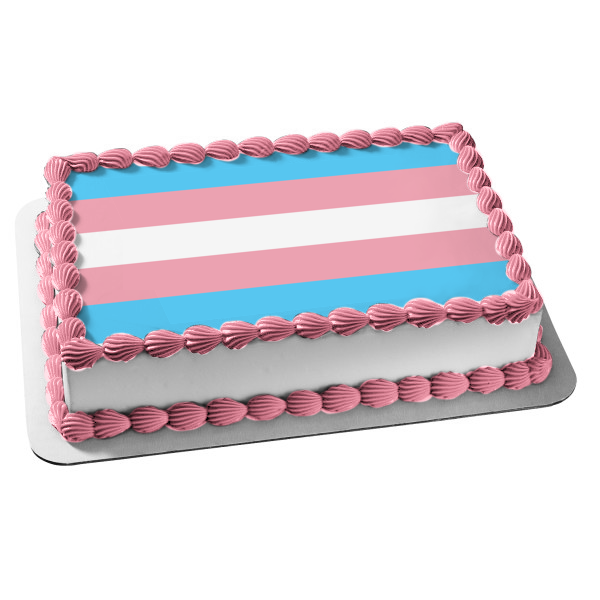 Transgender Pride Flag Edible Cake Topper Image ABPID52051