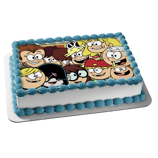 The Loud House Lori Leni Luan Lola Lucy Luna Lisa Lincoln Lily Lana Lynn Edible Cake Topper Image ABPID52088