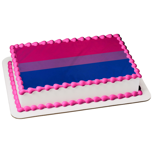 Bisexual Flag Michael Page Pink Blue Purple Bi Edible Cake Topper Image ABPID52207