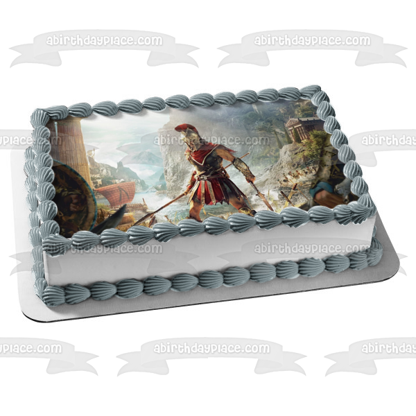 Assassins Creed Odyssey Spartan Edible Cake Topper Image ABPID52177