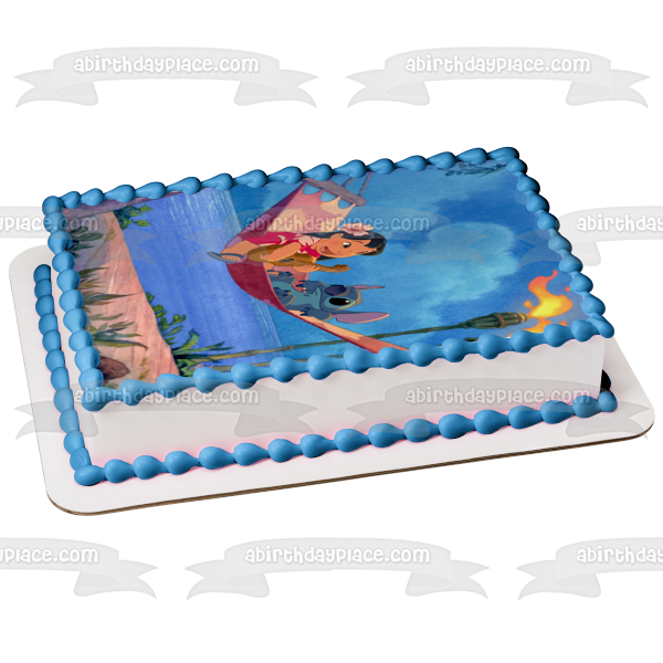 Lilo and Stitch Beach Hammock Disney Edible Cake Topper Image ABPID52205