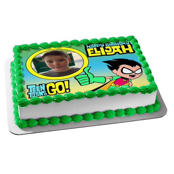 Teen Titans Go! Robin Boy Wonder Add Your Own Photo Frame Personalizable Dick Grayson Batman DC Comic Books Cartoon Edible Cake Topper Image Frame ABPID52240