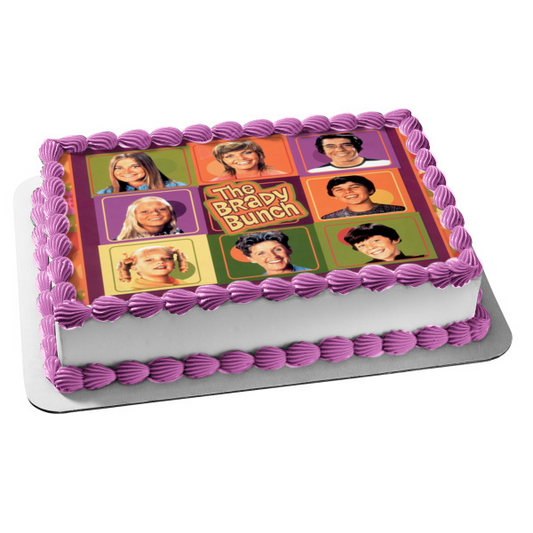 The Brady Bunch Carol Jan Marcia Cindy Greg Alice Bobby Peter Edible Cake Topper Image ABPID52255