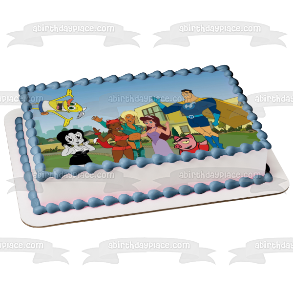 Drawn Together Captain Leslie Hero Wooldoor Jebediah Sockbat and Others Edible Cake Topper Image ABPID00158