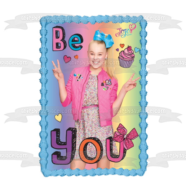 Jo Jo Siwa Be You Cupcakes Corazones Adorno comestible para tarta Imagen ABPID00195 