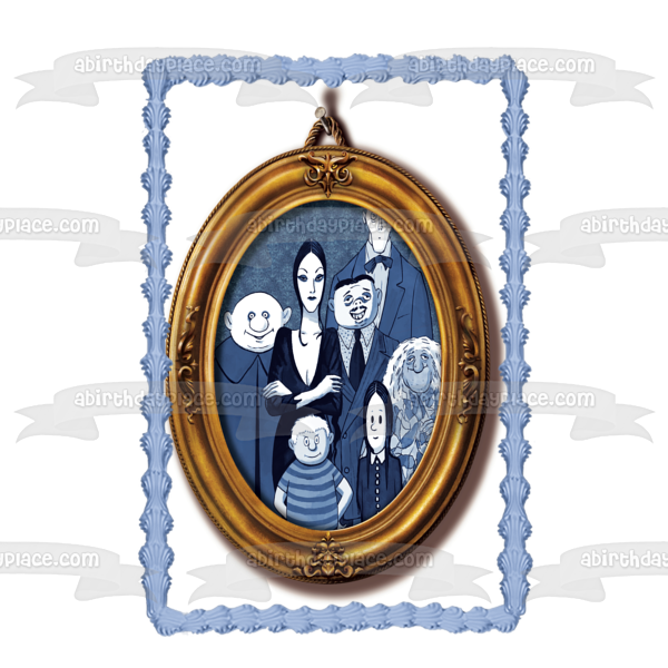 Imagen comestible para tarta de la familia Addams Gomez Wednesday Morticia Uncle Fester ABPID00205 