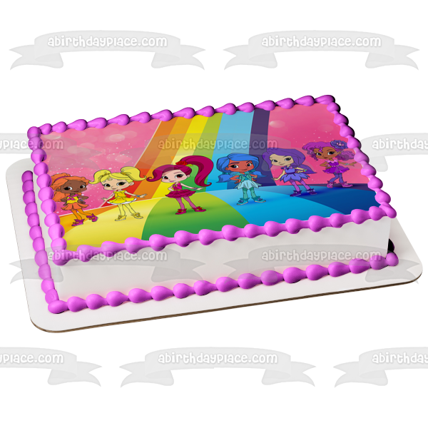 Rainbow Rangers Rosie Redd Bonnie Blueberry Indigo Allfruit Anna Banana Mandarin Orange Pepper Mintz Lavender Laviolette Edible Cake Topper Image ABPID00217