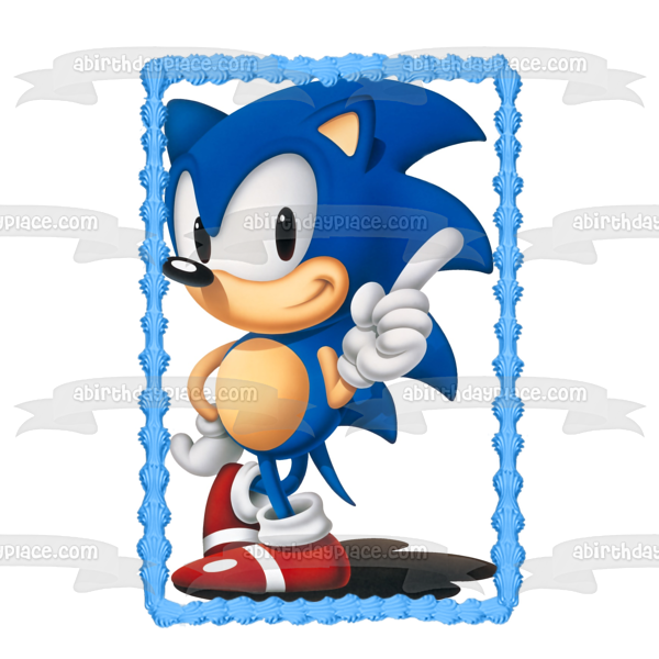 Sonic the Hedgehog - Adorno comestible para tarta con el dedo señalador, imagen ABPID00300 