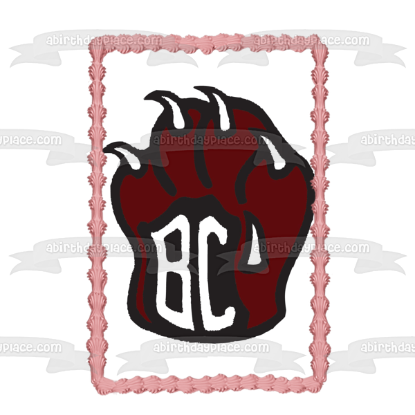 Imagen comestible para decoración de tarta con el logotipo de Brookland Cayce High School Bearcats ABPID00370 