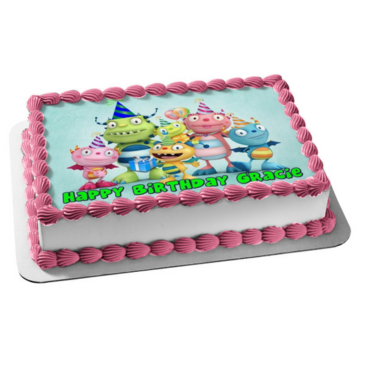 Henry Hugglemonster Monstruito Summer Cobby Ivor Daddo Momma Customizable Edible Cake Topper Image ABPID00408