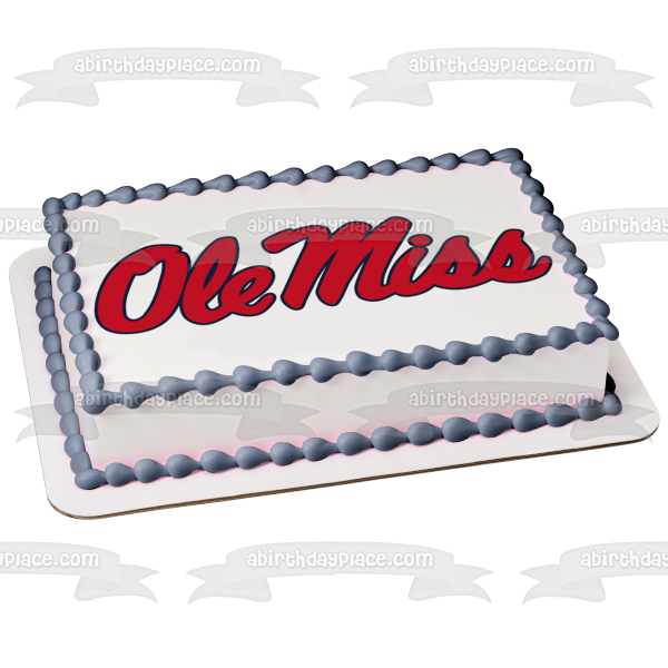 Imagen comestible para decoración de tarta con el logotipo de Ole Miss Rebels de la Universidad de Mississippi ABPID00423 