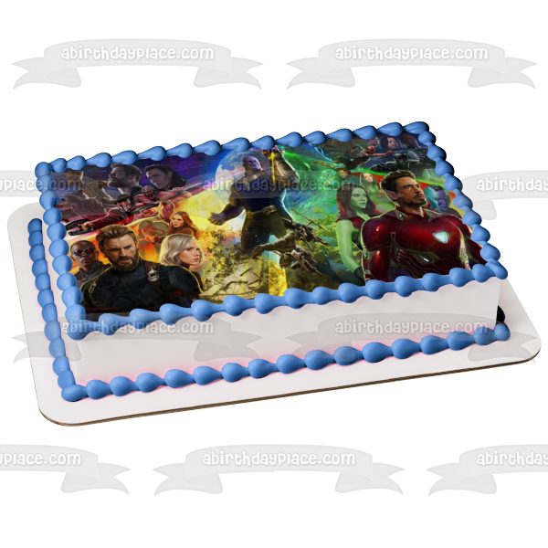 Infinity War Iron Man Thor Hulk Edible Cake Topper Image ABPID00438