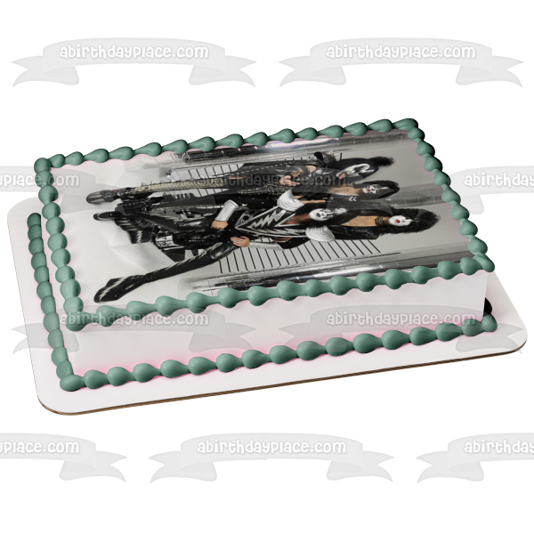 Kiss Gene Simmons Paul Stanley Ace Frehley y Peter Criss Imagen comestible para decoración de tarta ABPID00504 