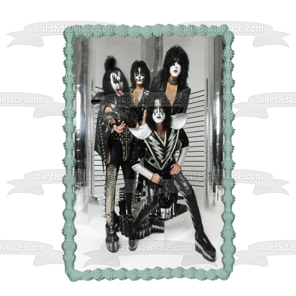 Kiss Gene Simmons Paul Stanley Ace Frehley y Peter Criss Imagen comestible para decoración de tarta ABPID00504 