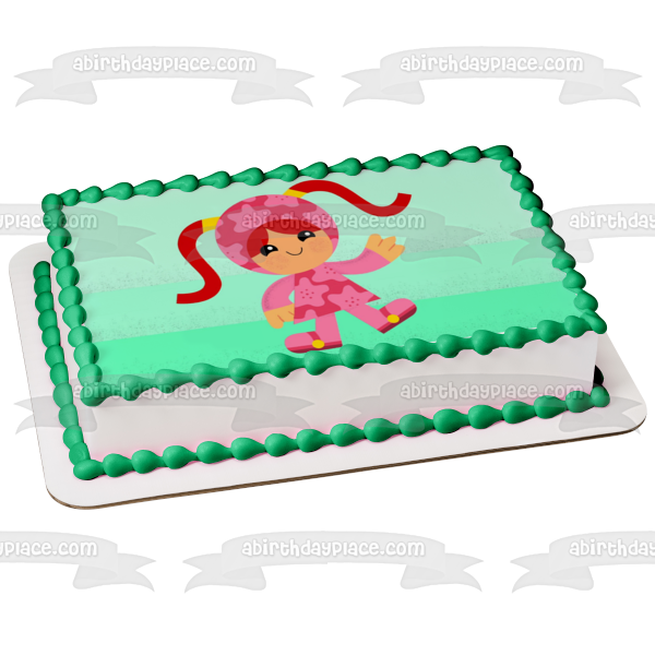 Team Umizoomi Millie Green Background Edible Cake Topper Image ABPID00590