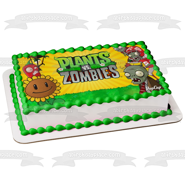 Plantas Vs Zombies Popcap Girasol Jalapeño Planter Fútbol Zombie Decoración comestible para tarta Imagen ABPID00605 