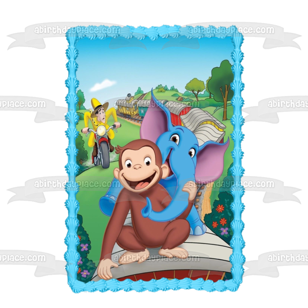 Curious George: The Elephant Upstairs Edible Cake Topper Image ABPID00017