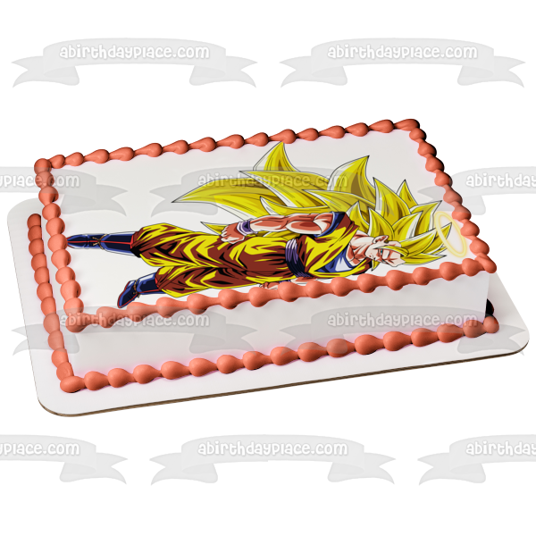 Goku Super Saiyan 3 Dragon Ball Edible Cake Topper Image ABPID00039