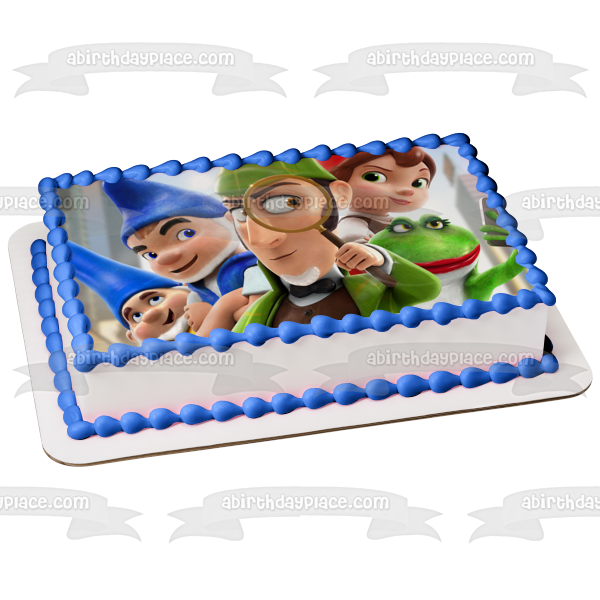 Sherlock Gnomes Gnomeo &amp; Juliet 2 Lady Blubury y Nanette Imagen comestible para decoración de tarta ABPID00113 