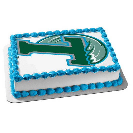 Tulane University Green Wave Logo Edible Cake Topper Image ABPID00090