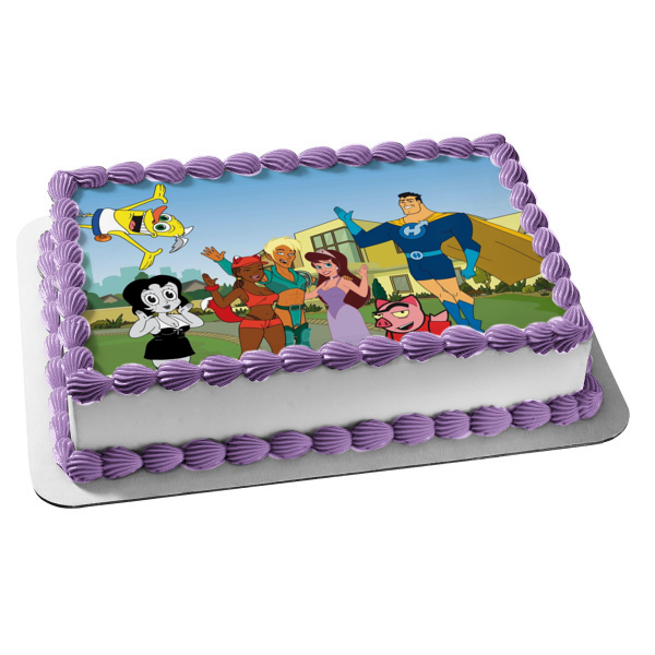 Drawn Together Captain Leslie Hero, Wooldoor Jebediah Sockbat and Others Edible Cake Topper Image ABPID00158