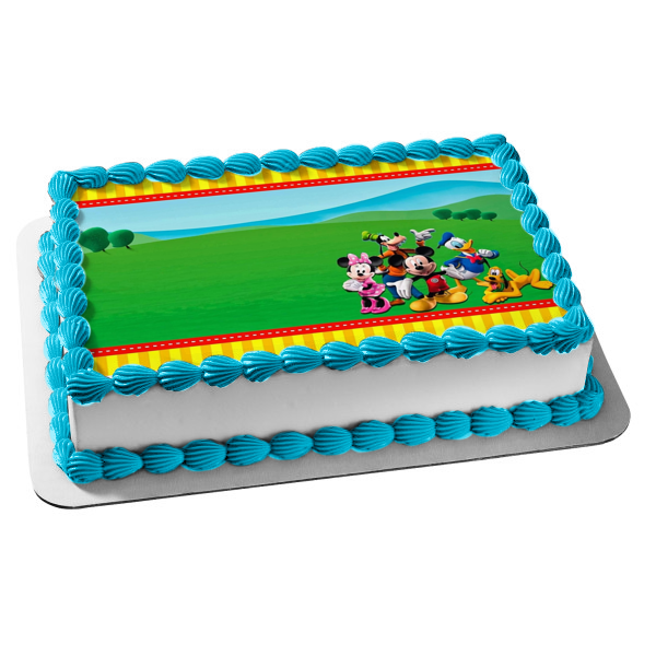 Mickey Mouse Club House Border Minnie Donald Goofy Plutón Adorno comestible para tarta Marco de imagen ABPID00169 