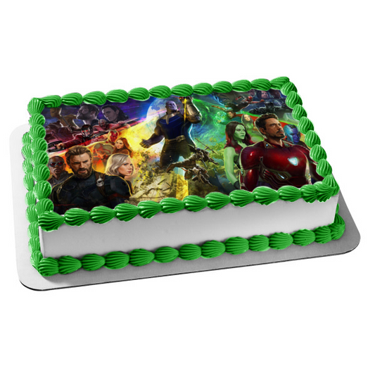 Marvel Infinity War Ironman Thor Hulk Edible Cake Topper Image ABPID00438