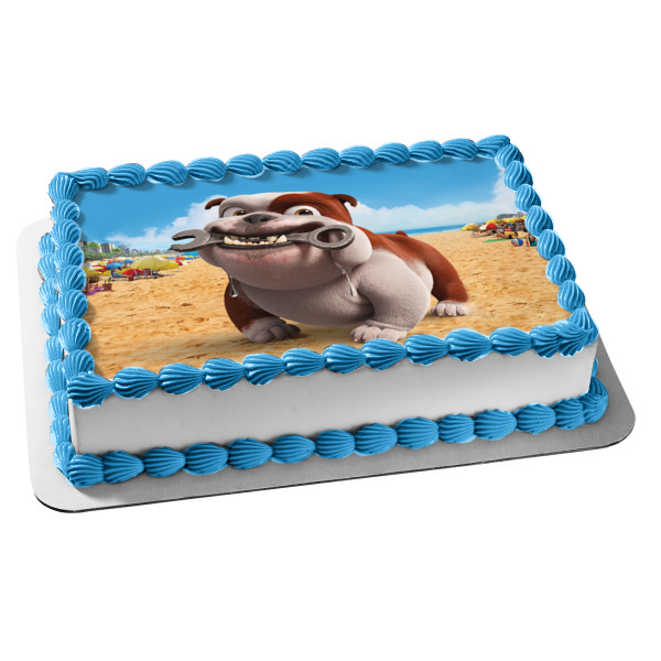 Rio Luiz Bulldog Mechanic Wrench Beach Edible Cake Topper Image ABPID00455