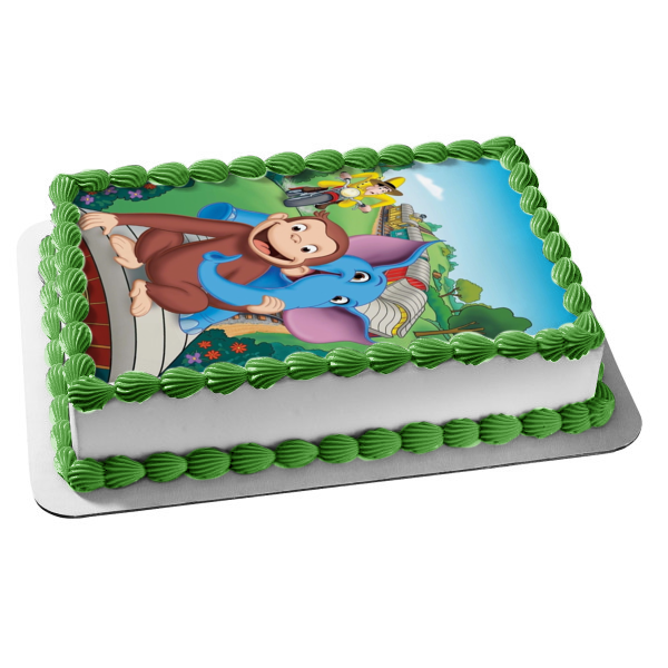 Curious George: The Elephant Upstairs Edible Cake Topper Image ABPID00017