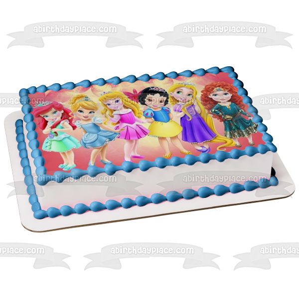 Baby Princesses Snow White Ariel Aurora and Meridia Edible Cake Topper Image ABPID00699