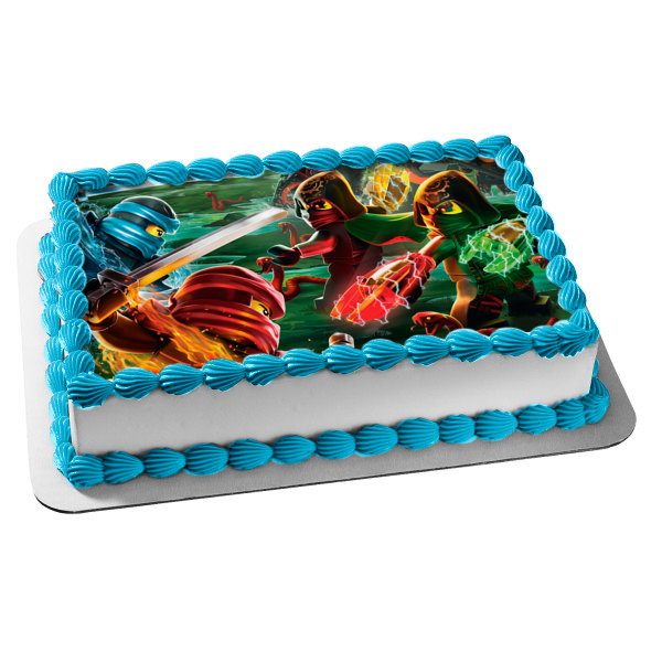 LEGO Ninjago Fight Scene Edible Cake Topper Image ABPID00731