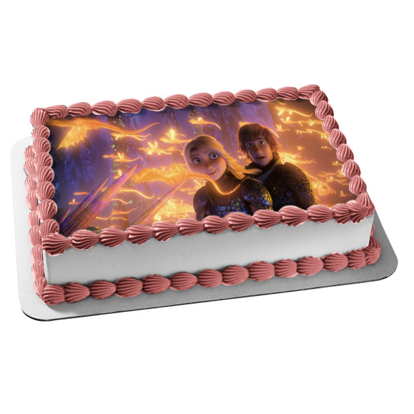 How to Train Your Dragon 3 Astrid Hiccup Edible Cake Topper Image ABPID00742