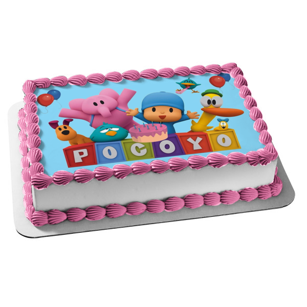 Pocoyo Birthday Cake Pato Elly Loula Edible Cake Topper Image ABPID00762